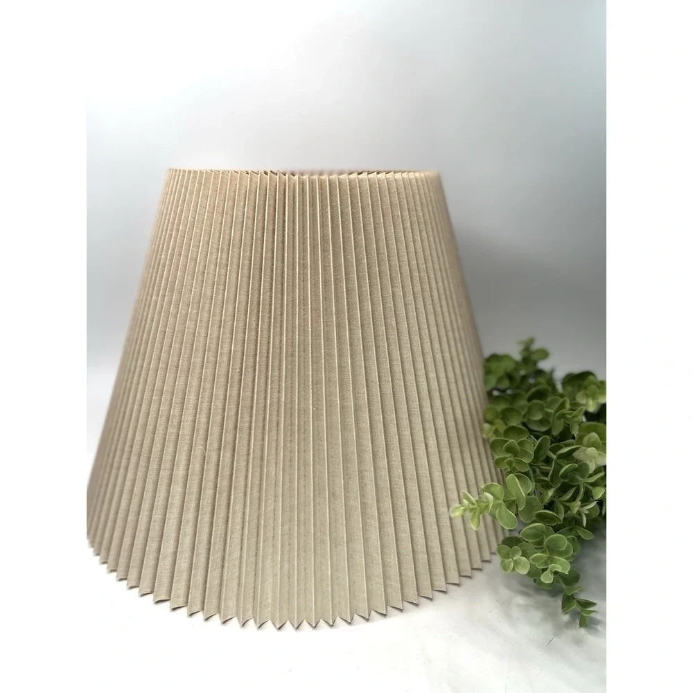 Vintage Pleated Large Lamp Shade Cottage Farmhouse Decor